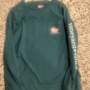 Vineyard Vines Kids Green Long Sleeve Tee